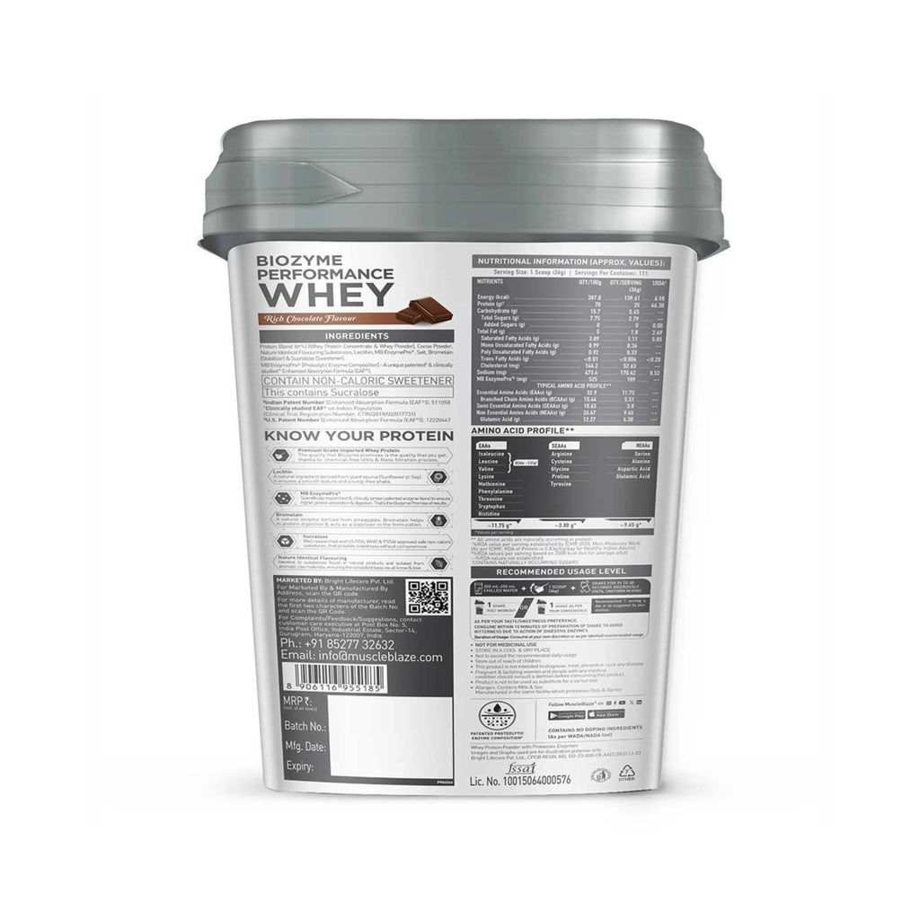 MuscleBlaze Biozyme Performance Whey Protein