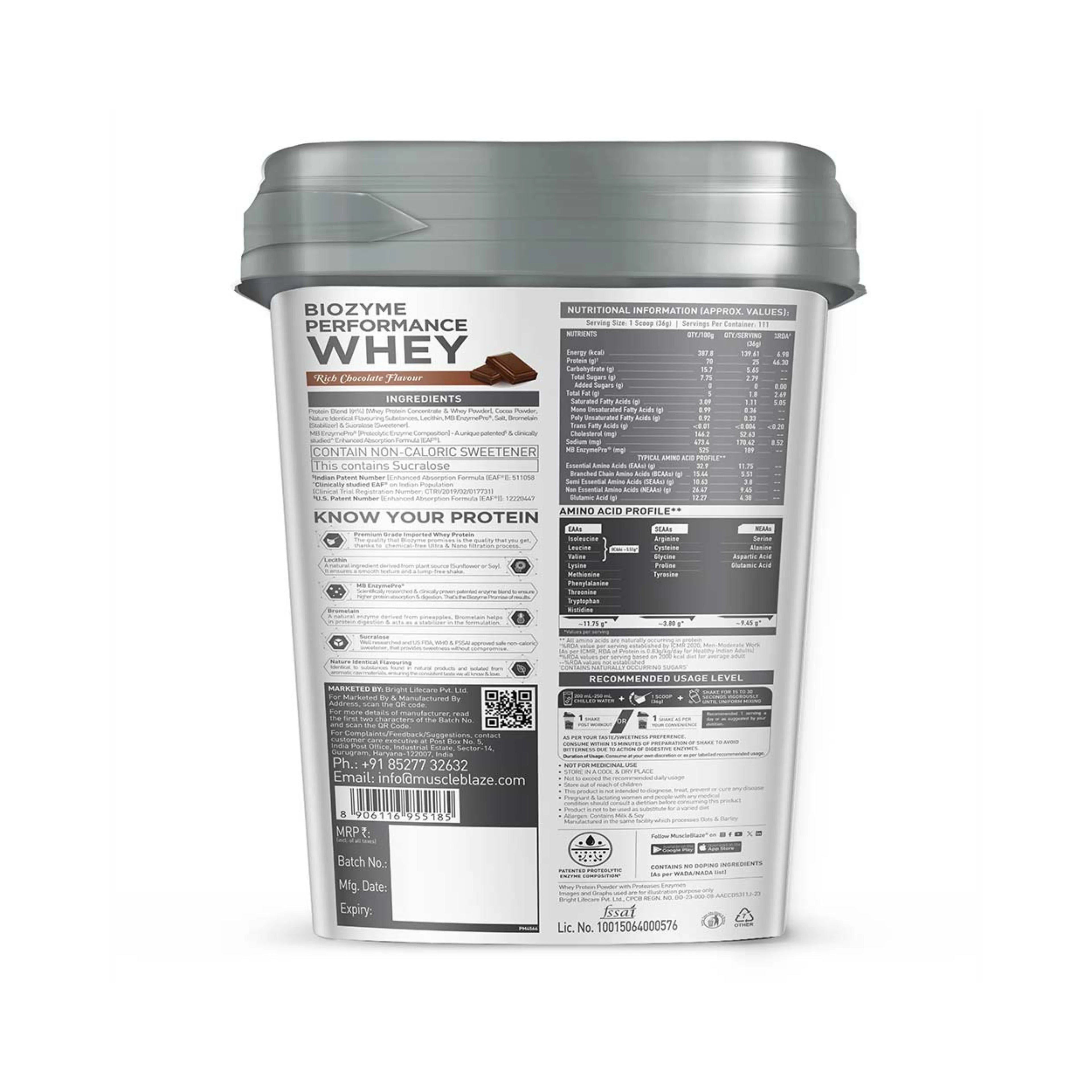 MuscleBlaze Biozyme Performance Whey Protein