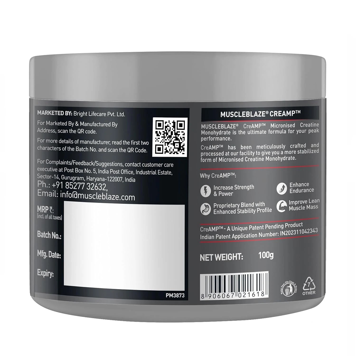 MuscleBlaze Creatine Monohydrate CreAMP