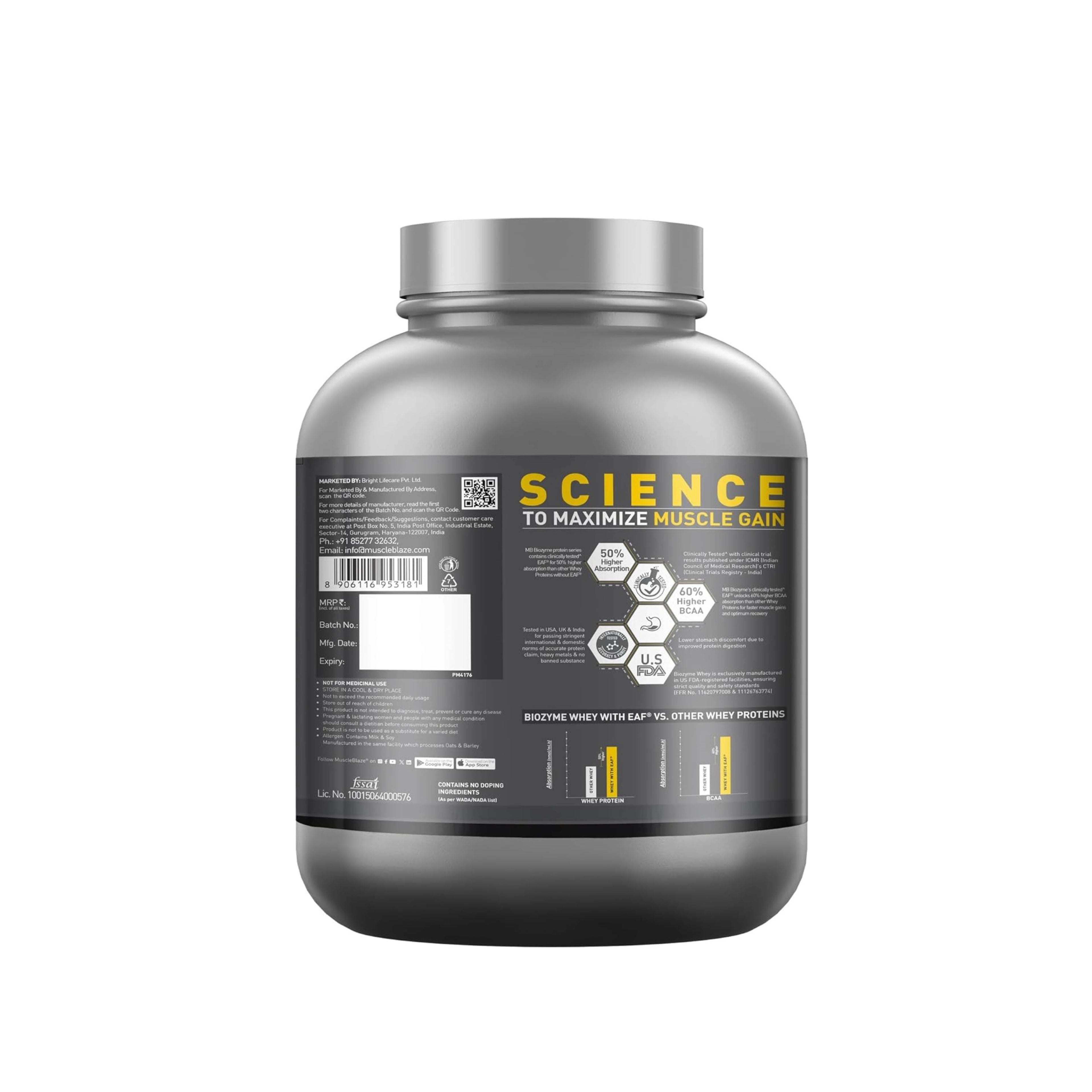 MuscleBlaze Biozyme Performance Whey Protein