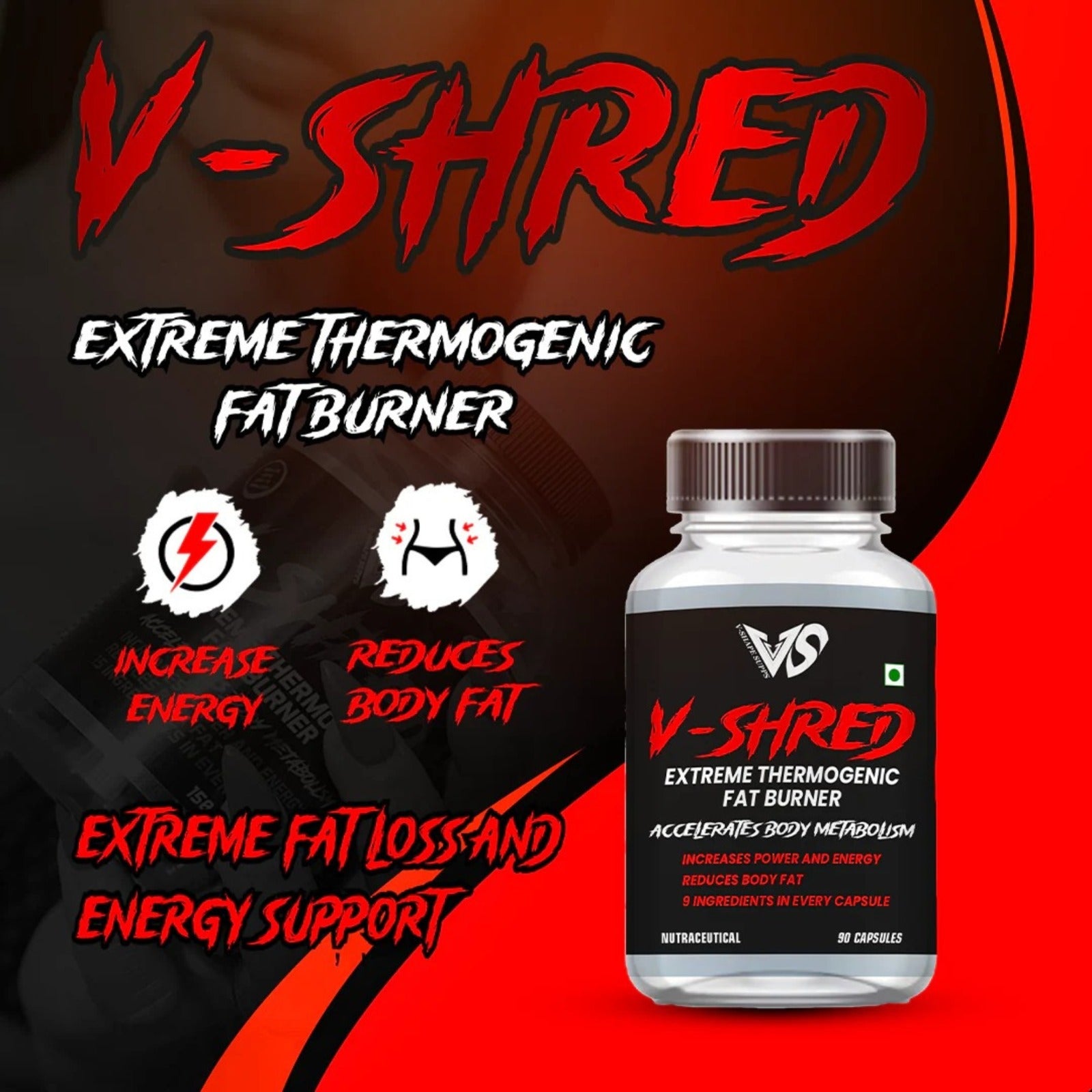 V-SHAPE V-Shred Extreme Thermogenic Fat Burner