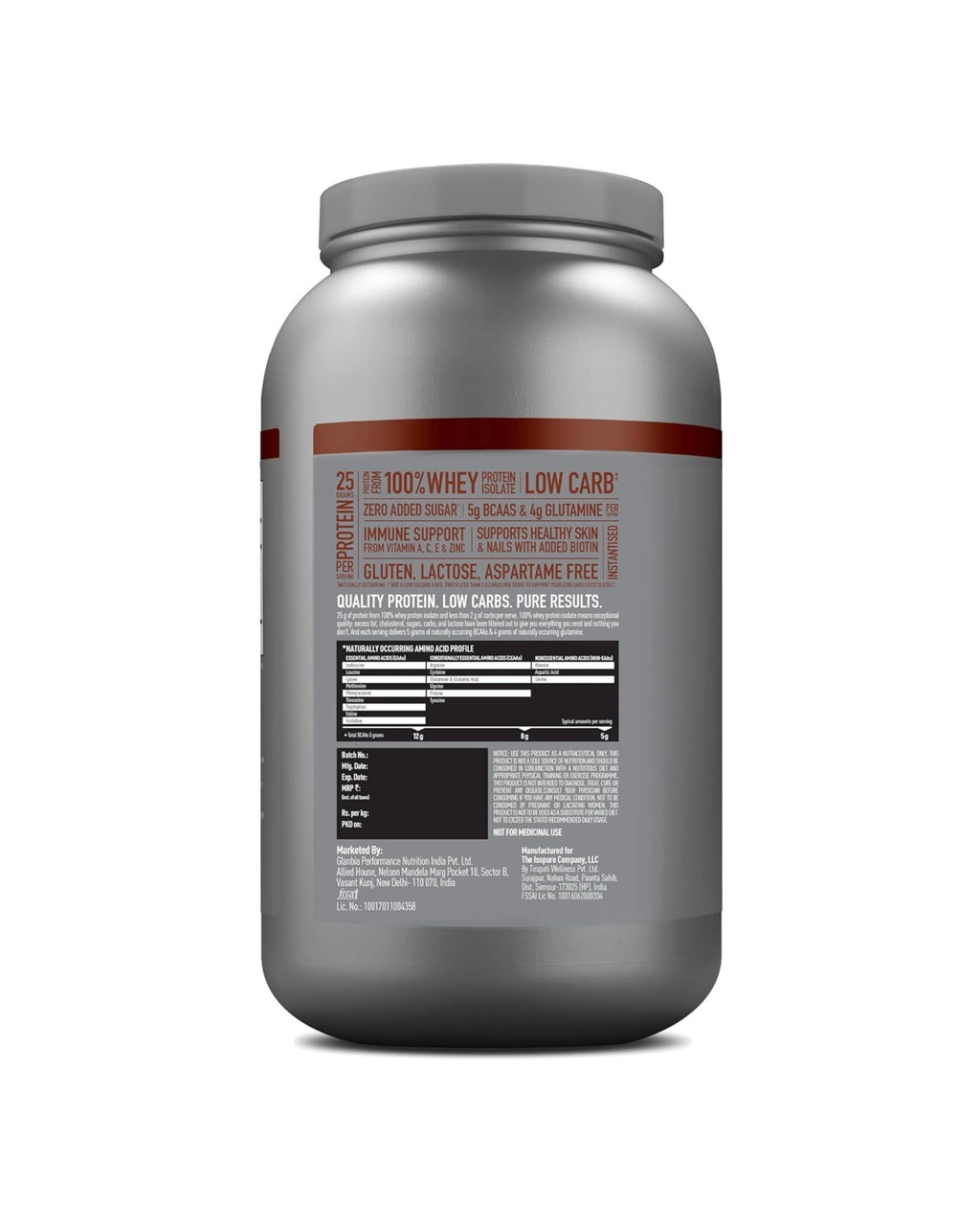 Isopure 100% Whey Protein Isolate