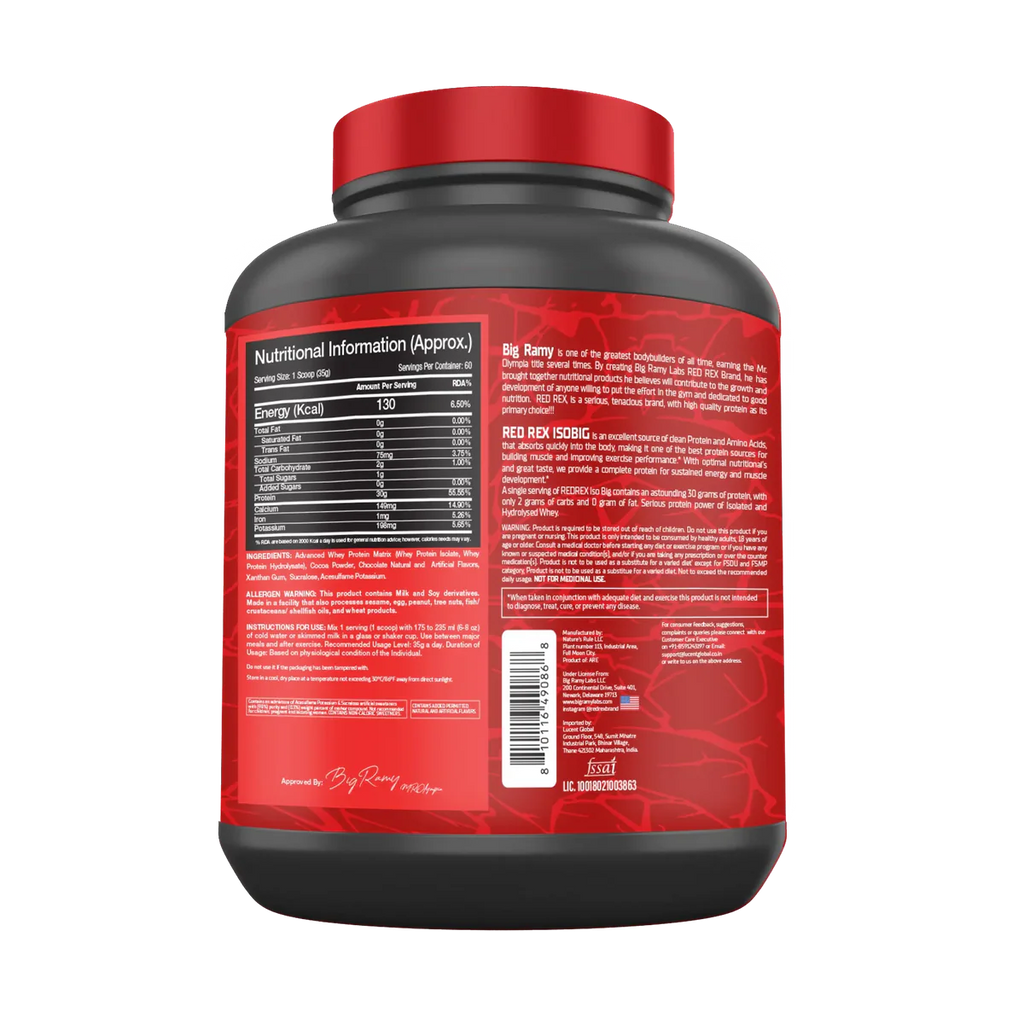 Big Ramy Labs Red Rex Iso Big Whey Isolate Hydrolyzed Protein