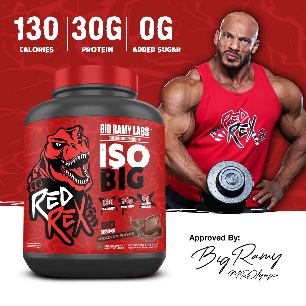 Big Ramy Labs Red Rex Iso Big Whey Isolate Hydrolyzed Protein